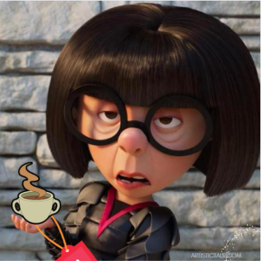 female cartoon characters with glasses-Edna Mode 