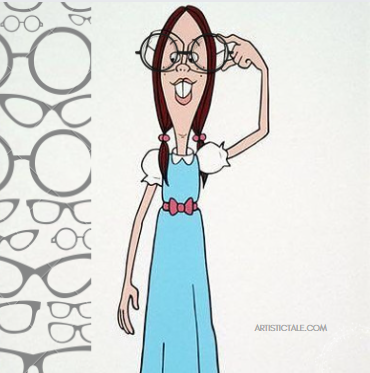 female cartoon characters with glasses-Gretchen Grundler