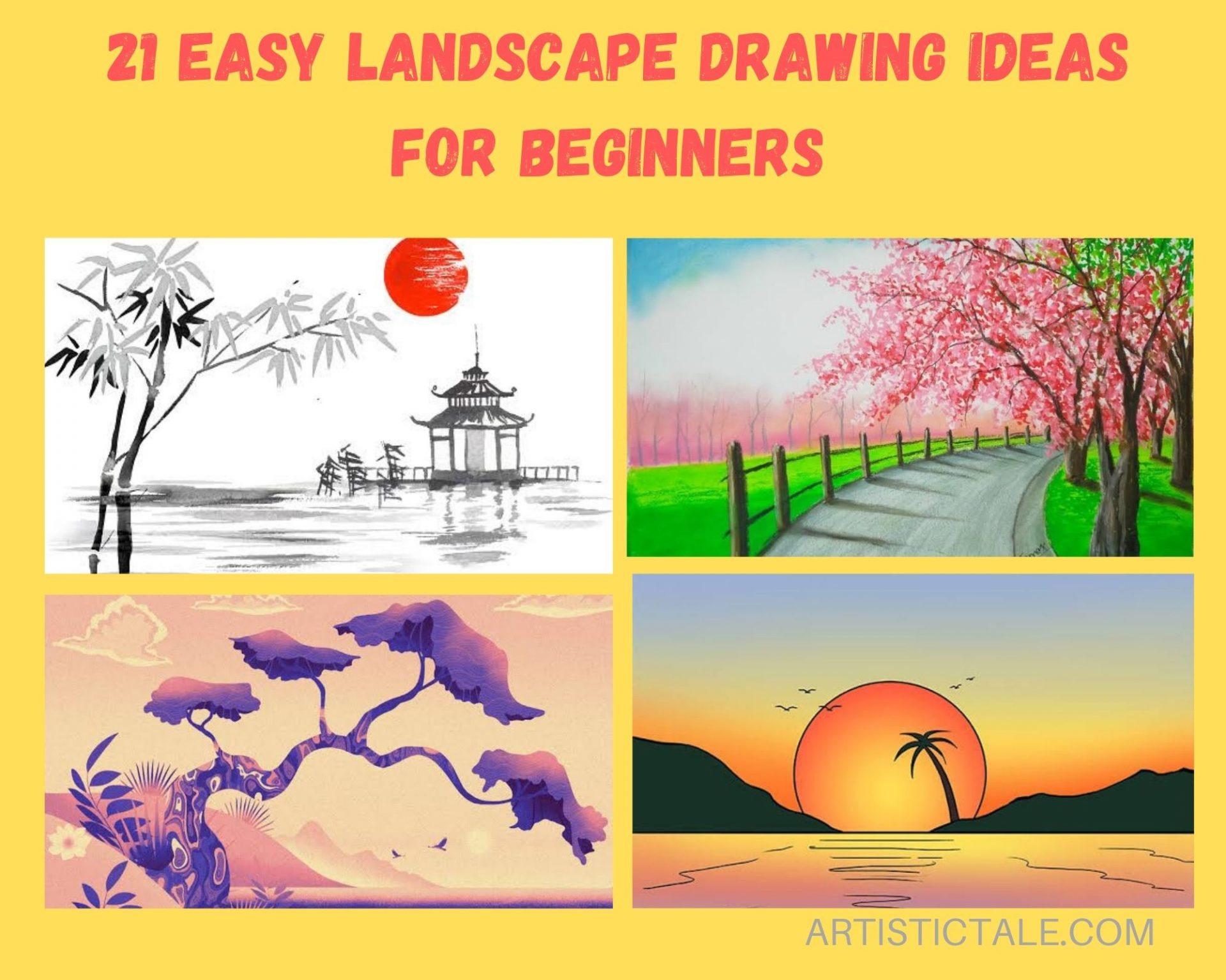 Landscape Drawing Ideas For Beginners