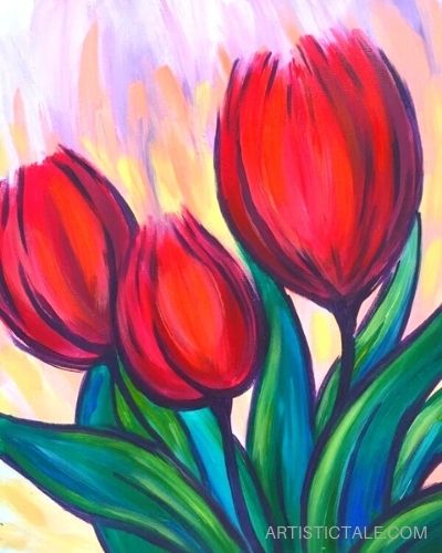 Easy flower painting ideas