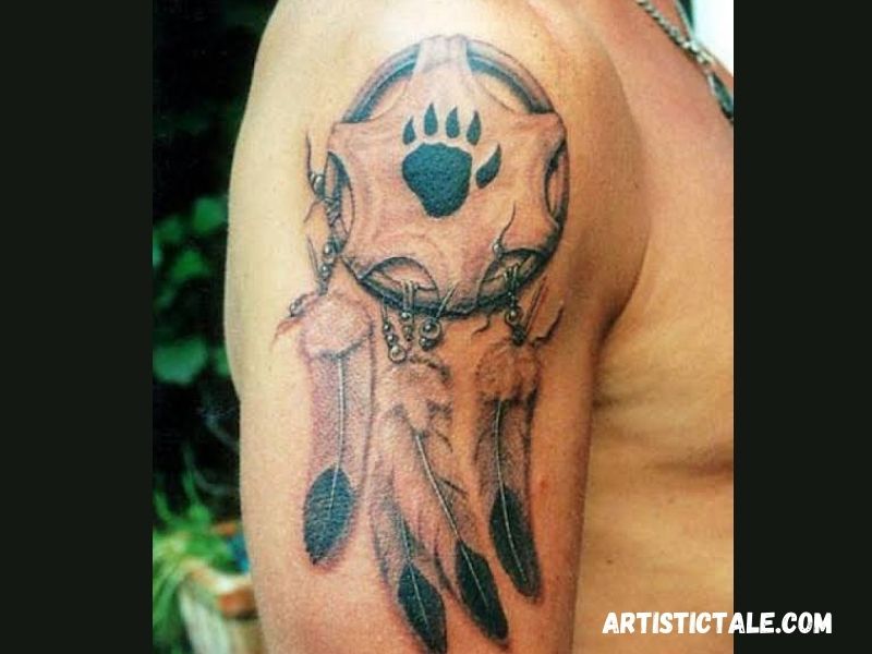 Bear Paw Dreamcatcher Tattoo