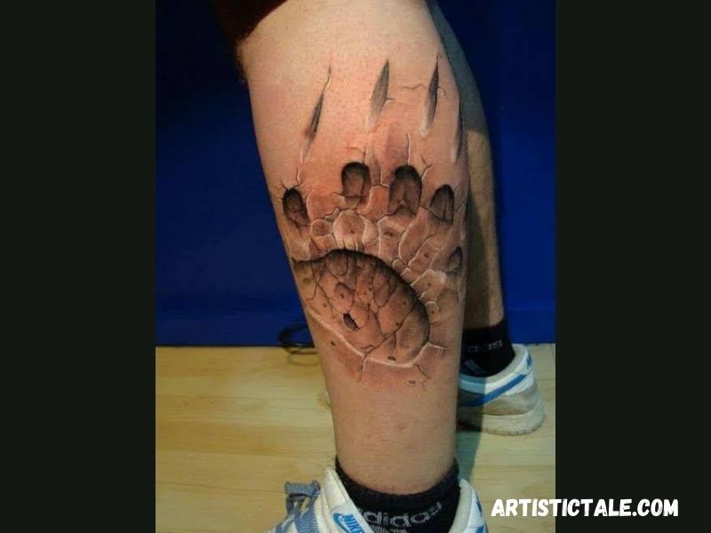 3d Bear Paw Tattoo