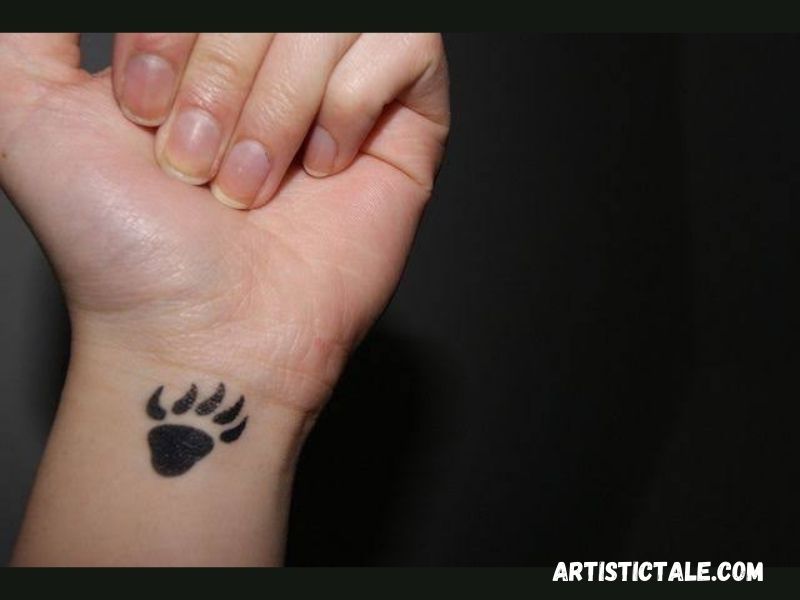 Bear Paw Tattoo On Wrist