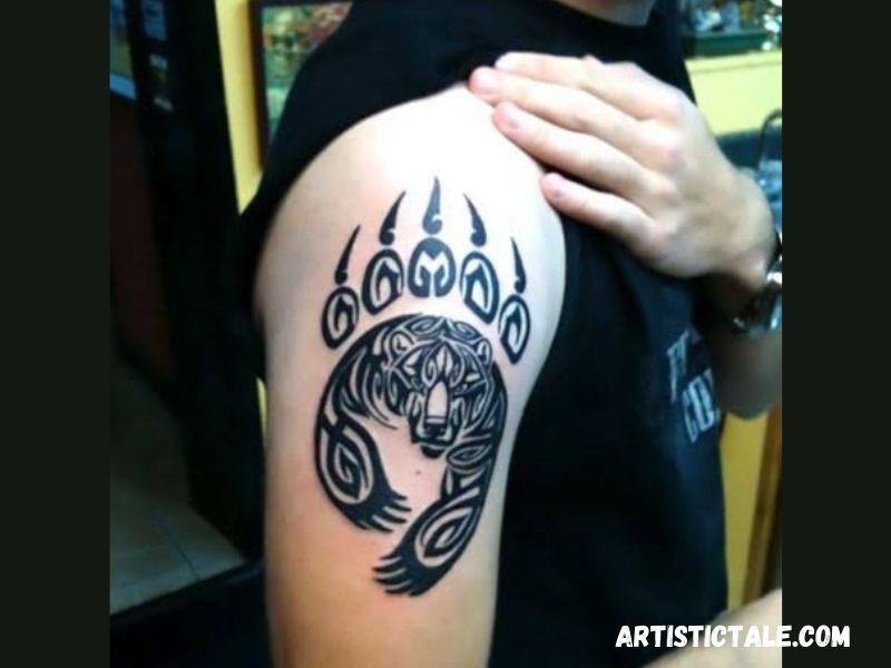 Tribal Bear Paw Tattoo