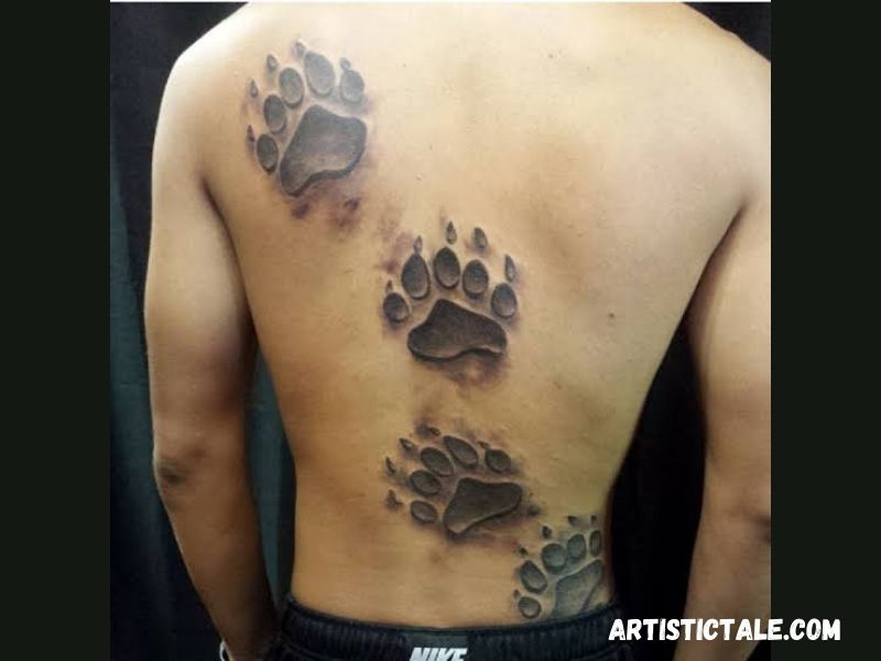Bear Paw Tattoo On Back