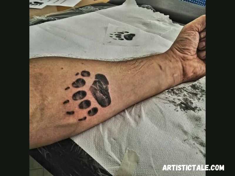 Bear Paw Tattoo On Forearm