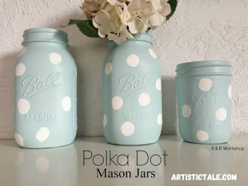 Polka Dot Jar Turned Into Vase