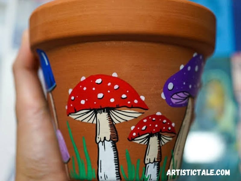 Mushroom pot painting