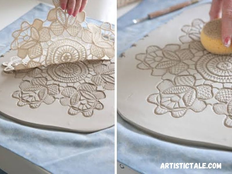 Lace Pottery Painting
