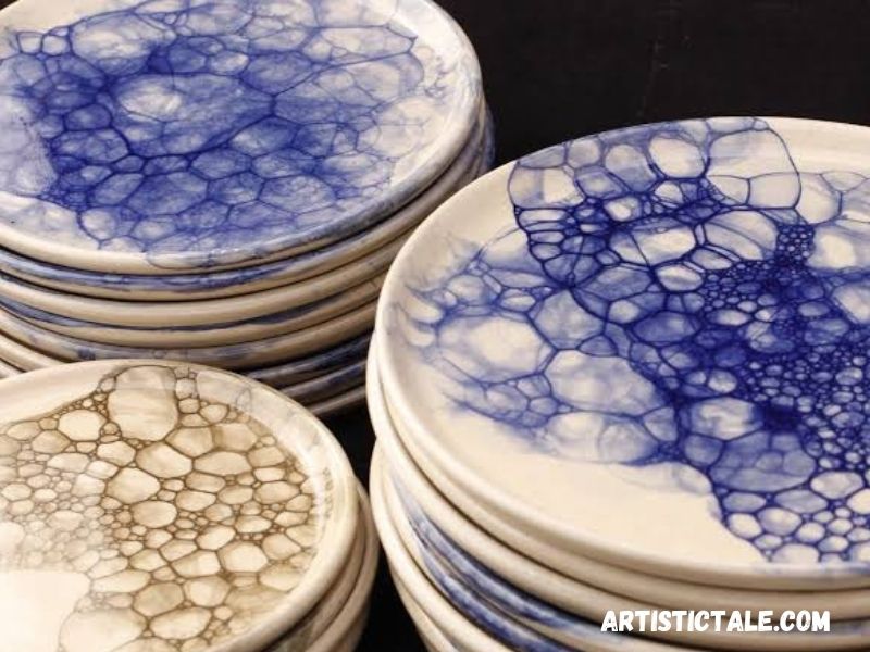 Pottery Painting With Bubbles