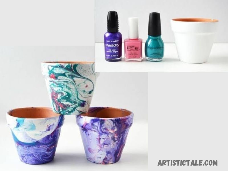 Pottery Painting With Fingernail Polish