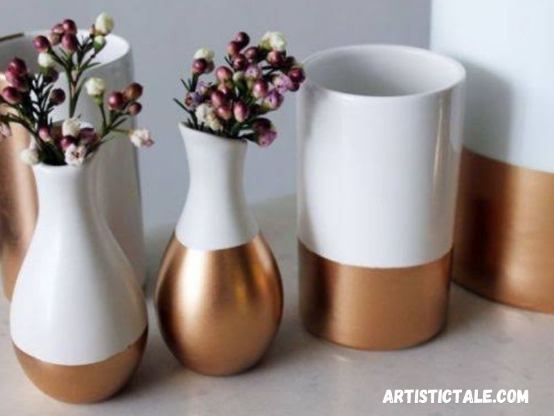 White And Gold Combo Vase