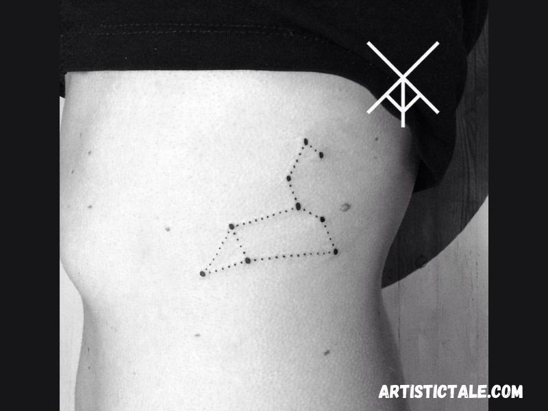 Leo Constellation Tattoo On Ribs