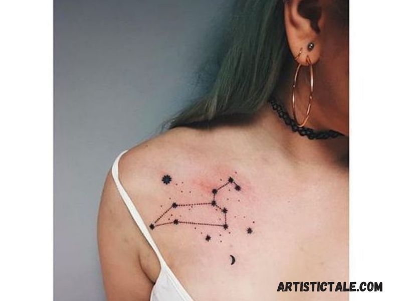 Leo Constellation Shoulder Tattoo