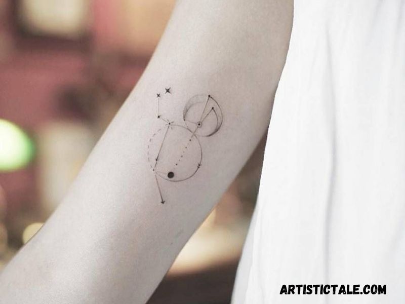 Leo Constellation Geometric Tattoo
