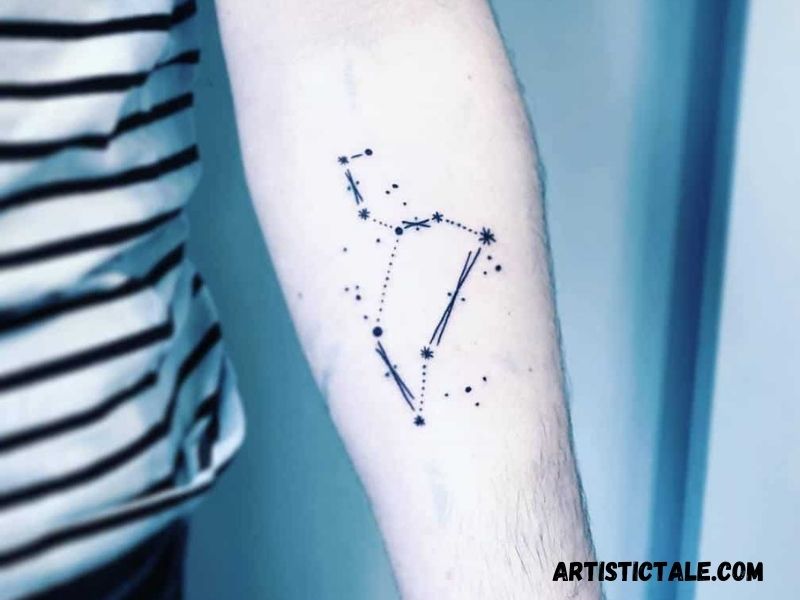 Leo Constellation Tattoo on Forearm