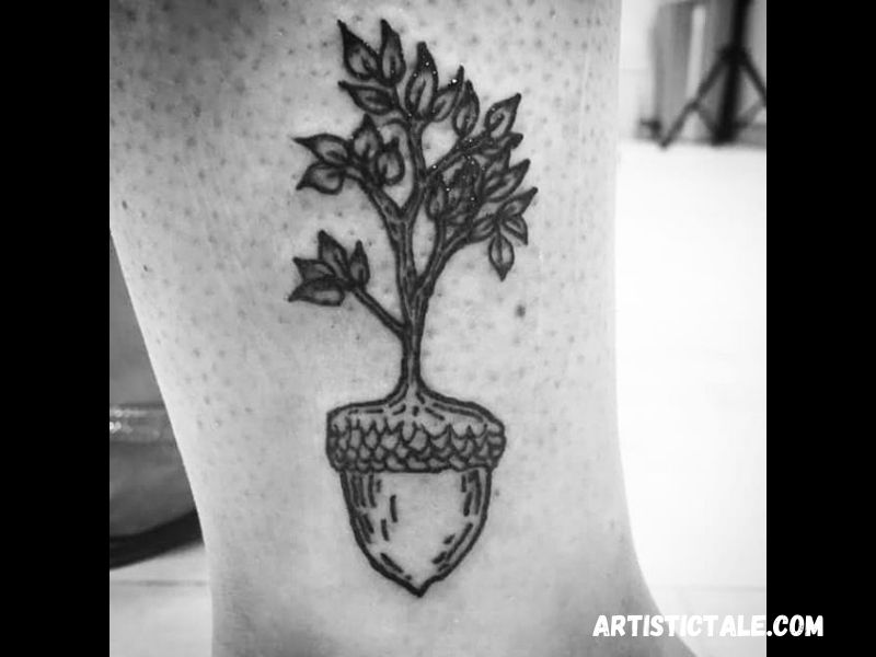 Oak Tree Acorn Tattoo