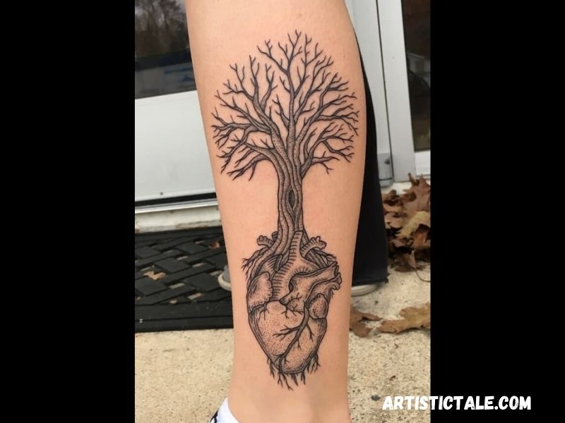 Oak Tree With Heart Tattoo