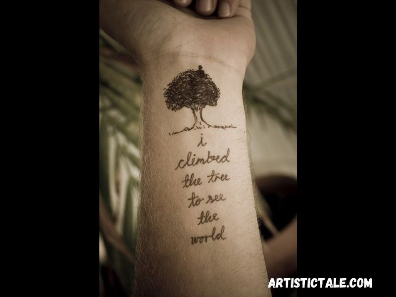 Oak Tree With Quote Tattoo