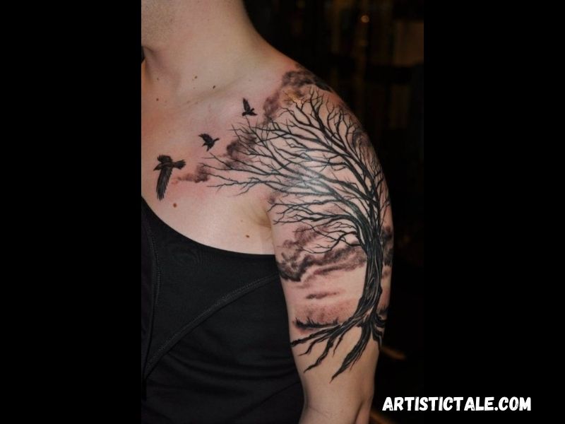 Oak Tree Sleeve Tattoo