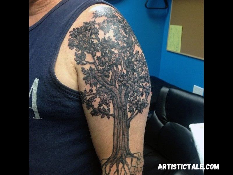 Oak Tree Sleeve Tattoo