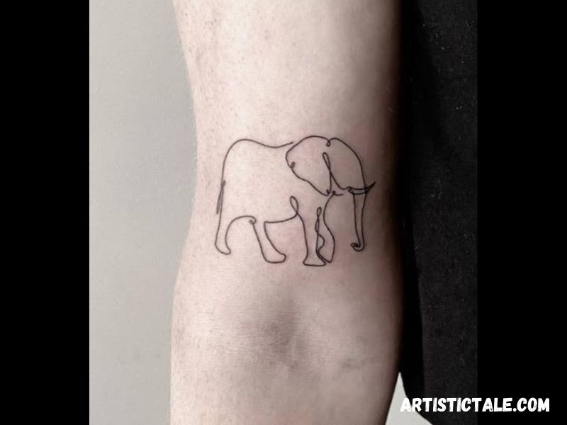 Single-Line Elephant Tattoo