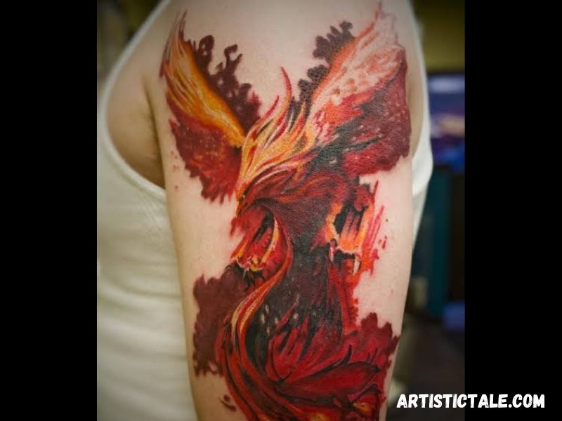 Phoenix on Fire Tattoo