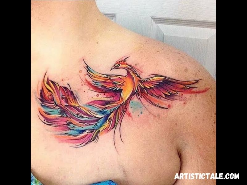 Watercolor Phoenix Tattoo