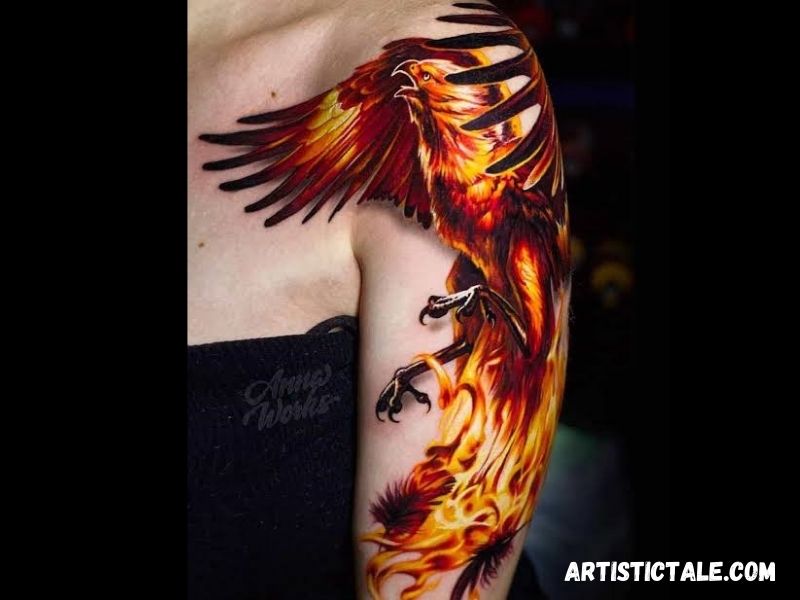 Phoenix on Fire Tattoo