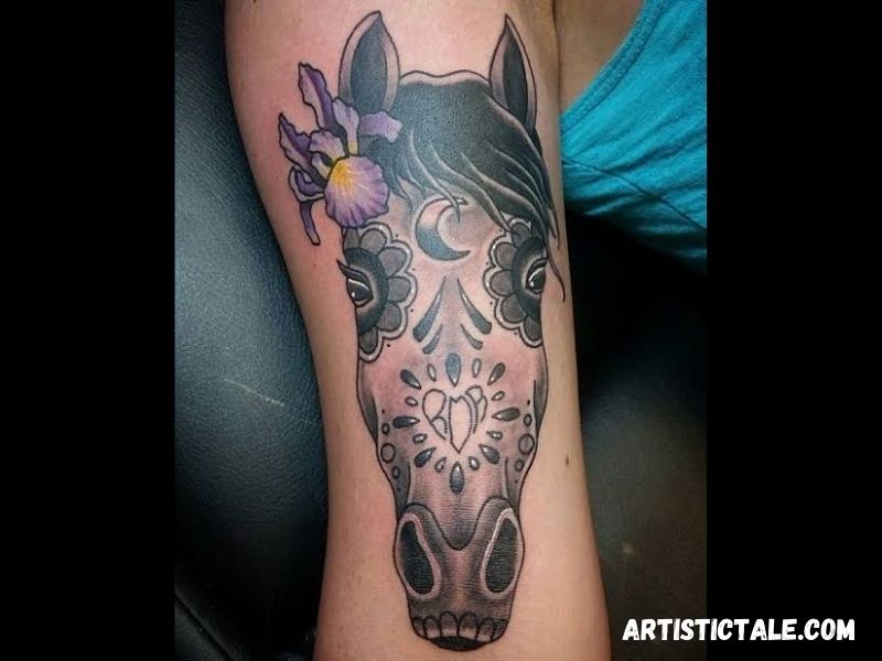 Sugar Skull Horse Tattoo
