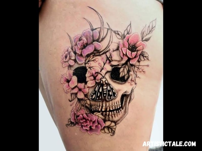 Sugar Skull Flower Tattoo