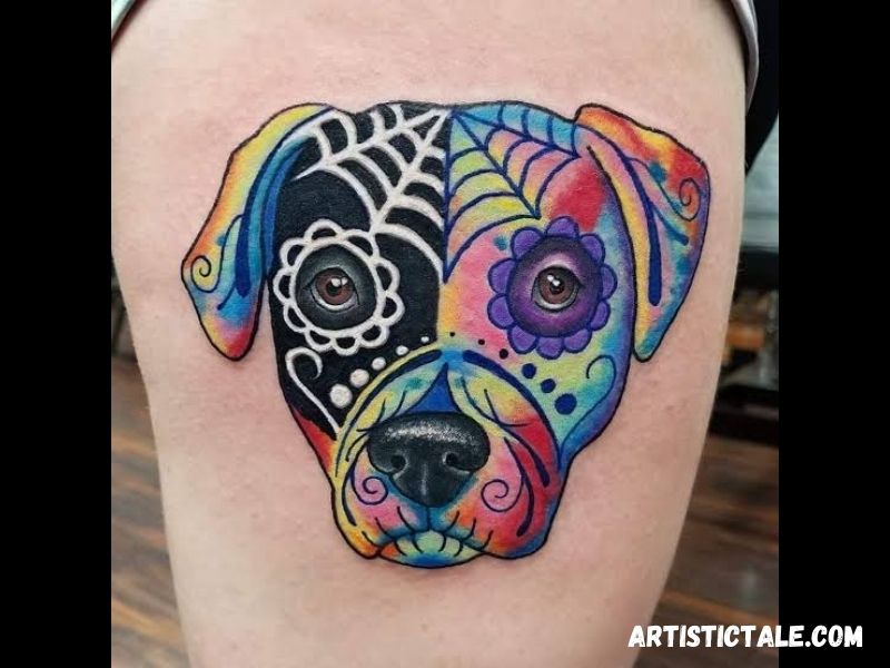 Sugar Skull Dog Tattoo