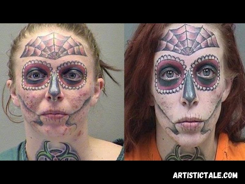 Sugar Skull Tattoo For Face