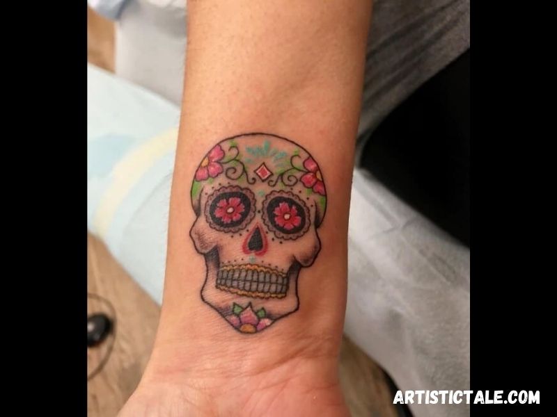 Sugar Skull Wrist Tattoo