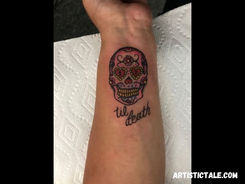 Sugar Skull Wrist Tattoo
