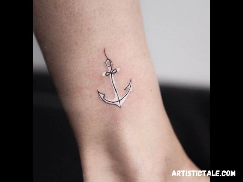 Single-Line Anchor Tattoo