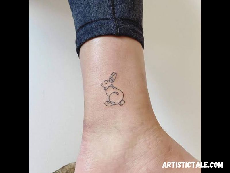 Single-Line Rabbit Tattoo