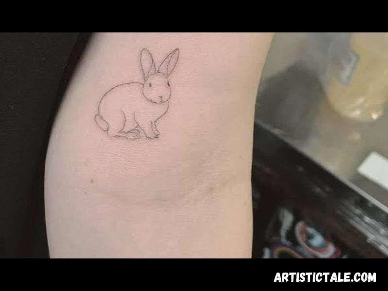 Single-Line Rabbit Tattoo