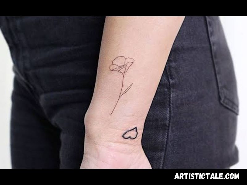 One-Line Poppy Tattoo