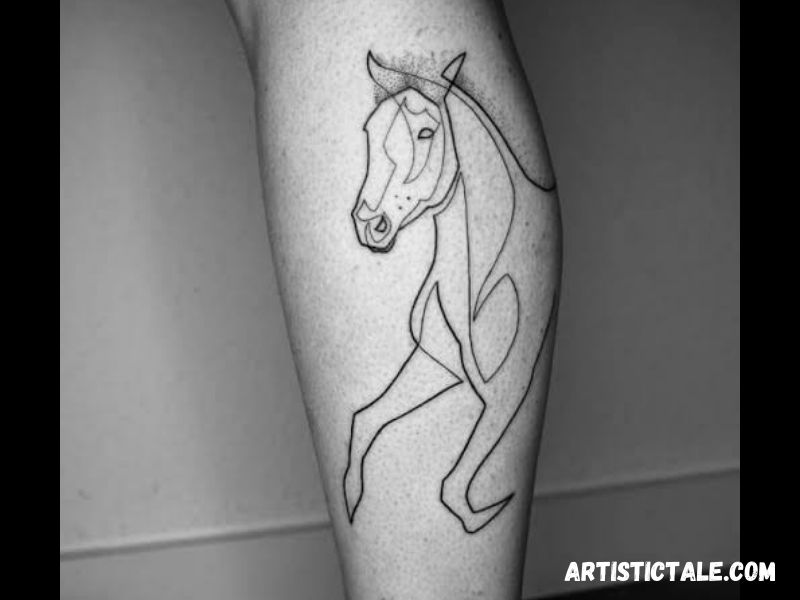 Single-Line Horse Tattoo