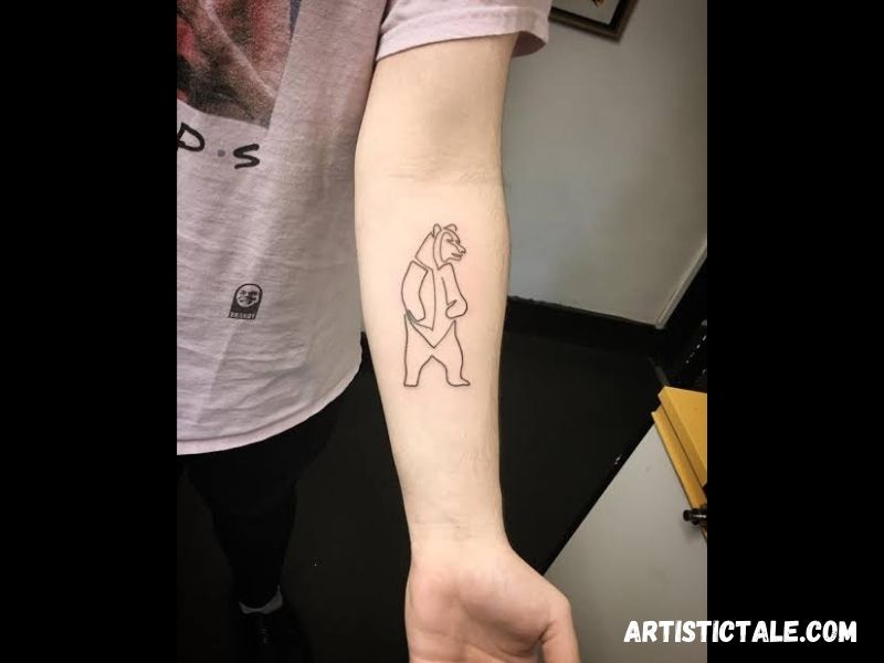 Single-Line Bear Tattoo