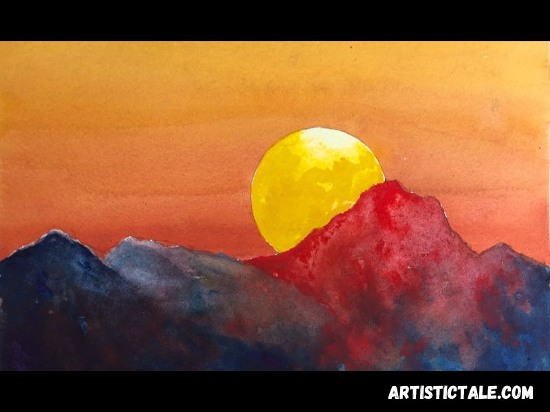 Sunset Watercolor Painting