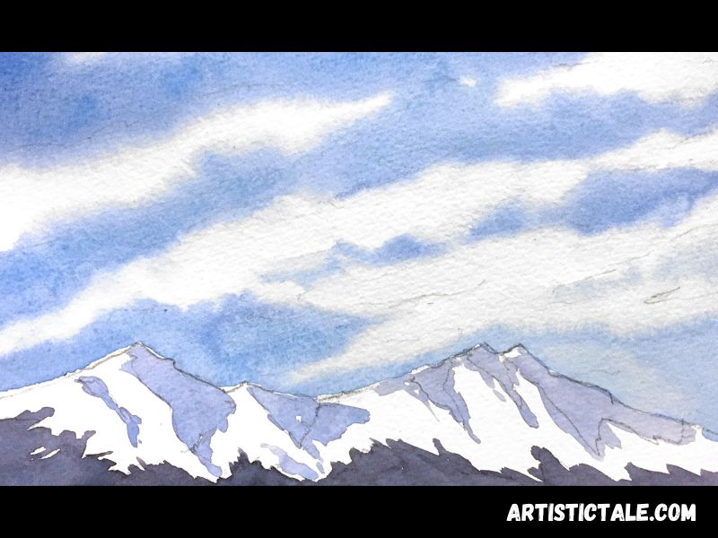 Mountains Watercolor Painting