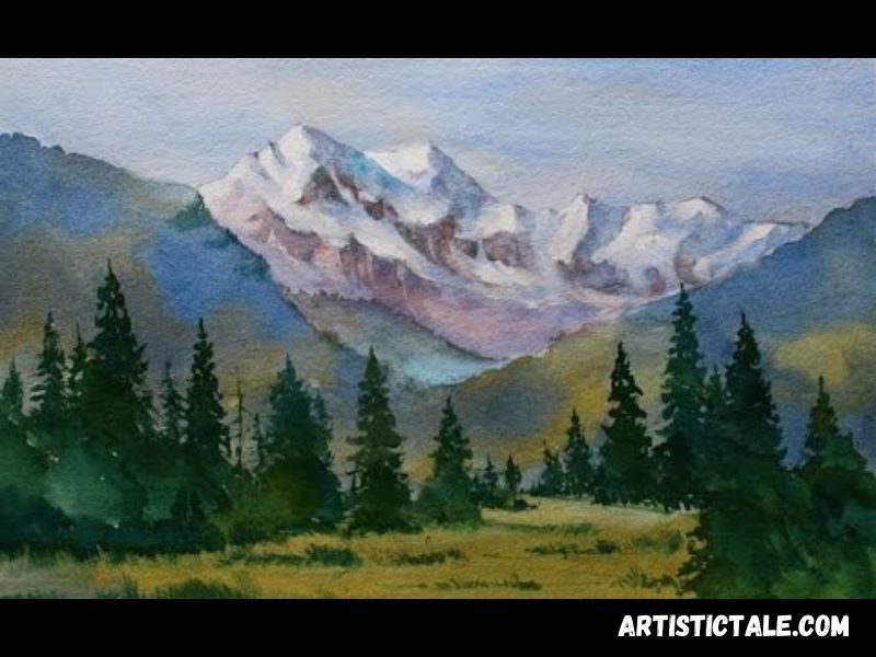Mountains Watercolor Painting